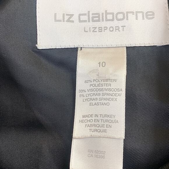 Liz Claiborne Long Sleeve Button Down Shirt Jacket Shacket Size 10 Black - Picture 12 of 12